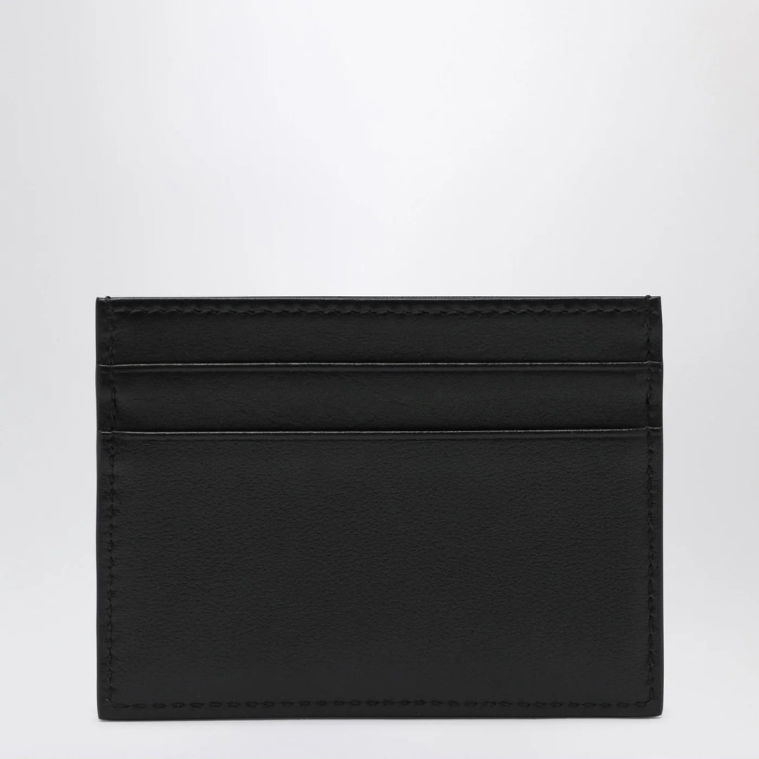 Dolce&amp;Gabbana - Black leather card holder with logo tag