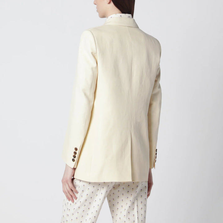 Blazé Milano - Butter-coloured double-breasted jacket in linen and silk