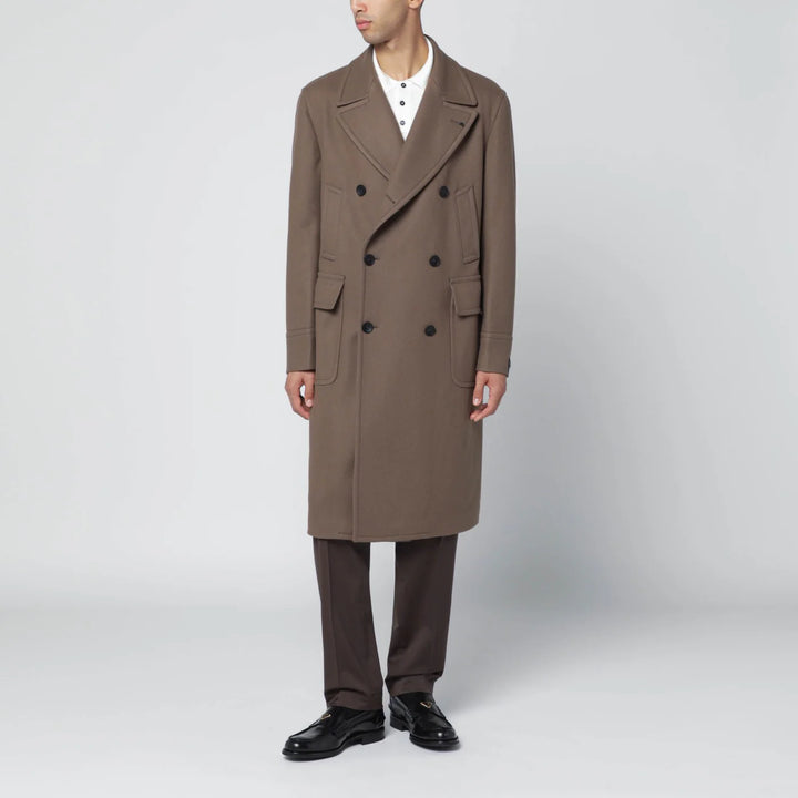 Tagliatore - Taupe double-breasted wool-blend coat