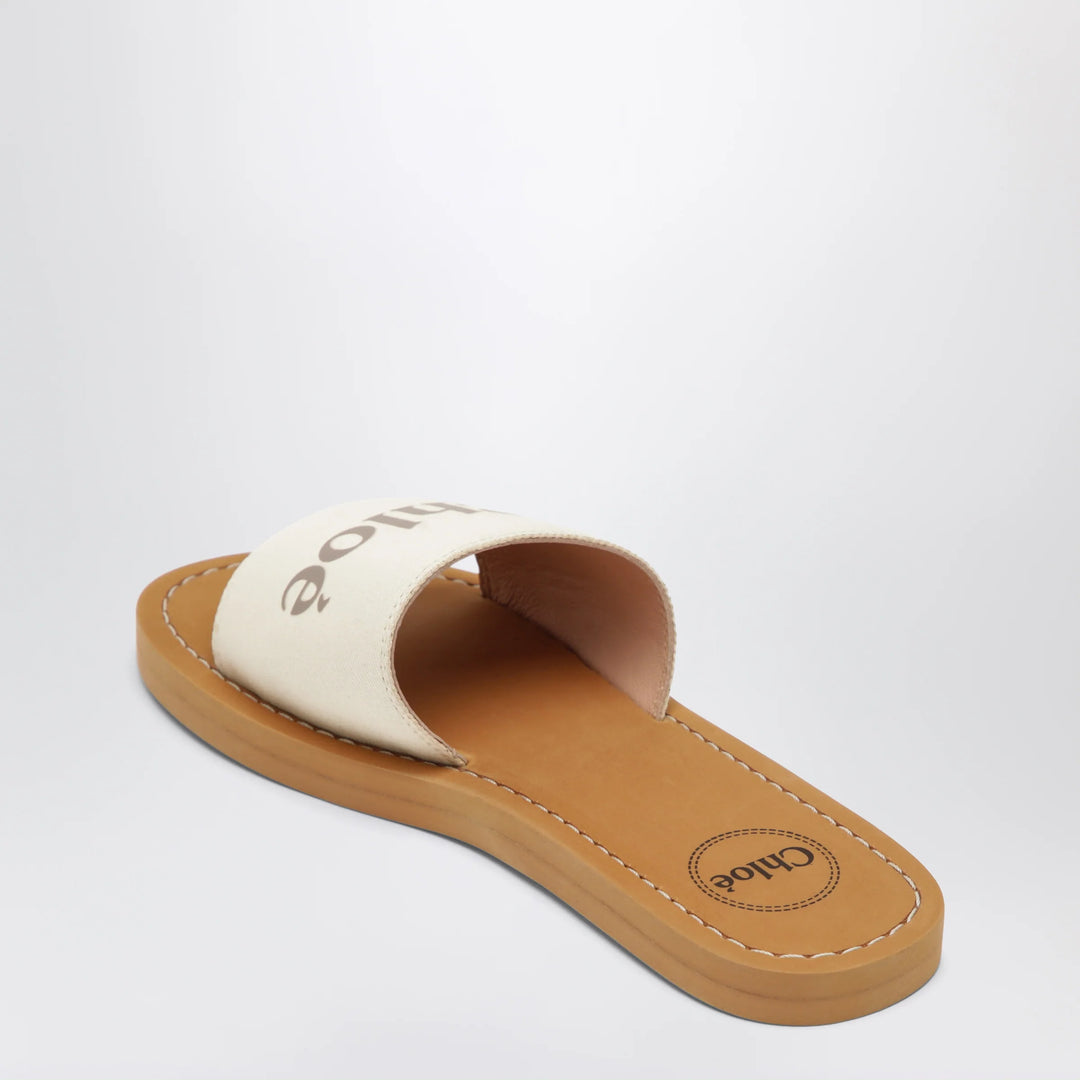 Chloé - White slides with logo