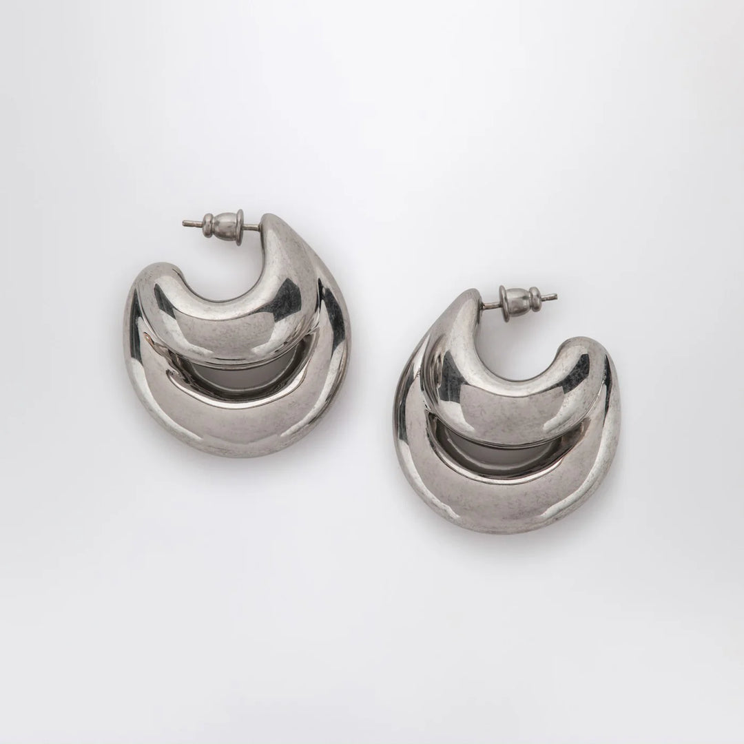 PANCONESI - Blow Up Huggies earrings in silver tone