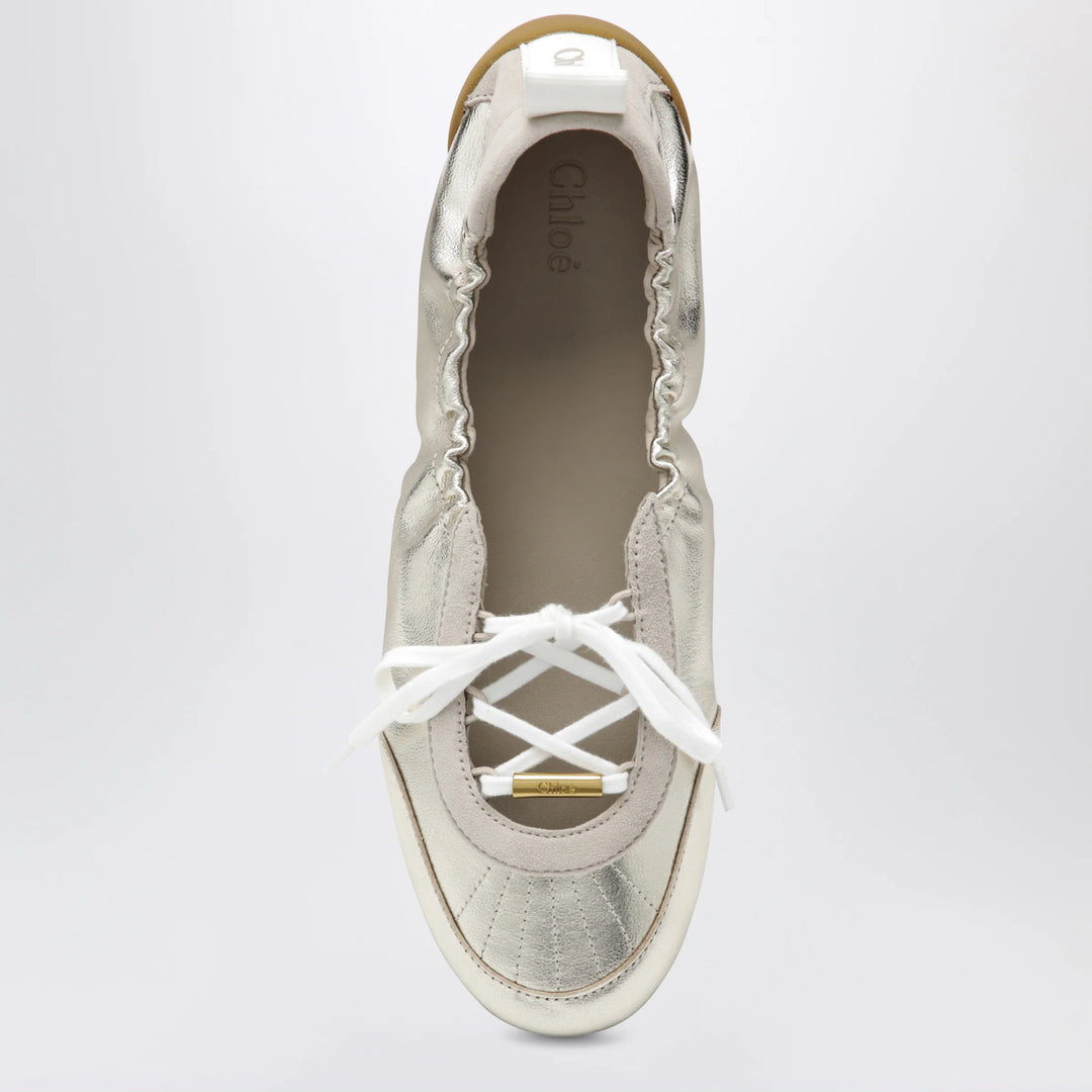 Chloé - Chloé Kick ballet sneakers in metallic nappa leather