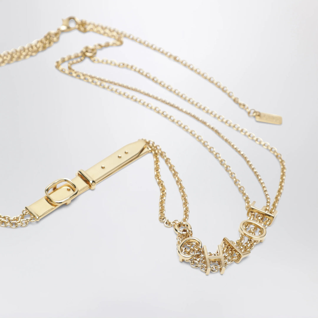 Chloé - Gold-tone belt with logo lettering