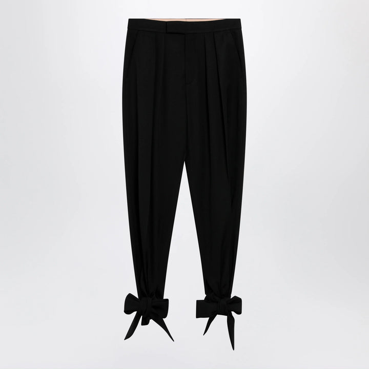 Chloé - Black pleated fluid crêpe de chine trousers