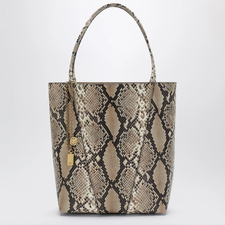 Chloé - Large Chloé Spin tote bag in python-effect leather