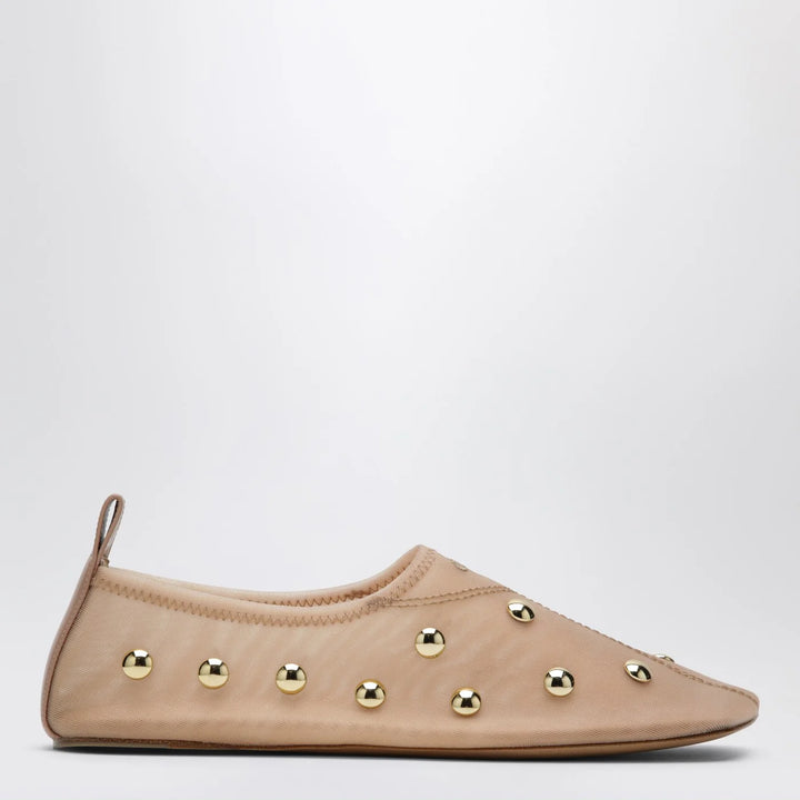 Rita Blushy Beige ballet flats in transparent mesh