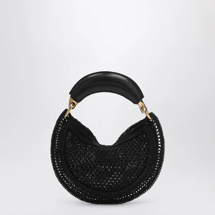 Chloé - Mini Summer Banana hobo bag in black crochet with leather details