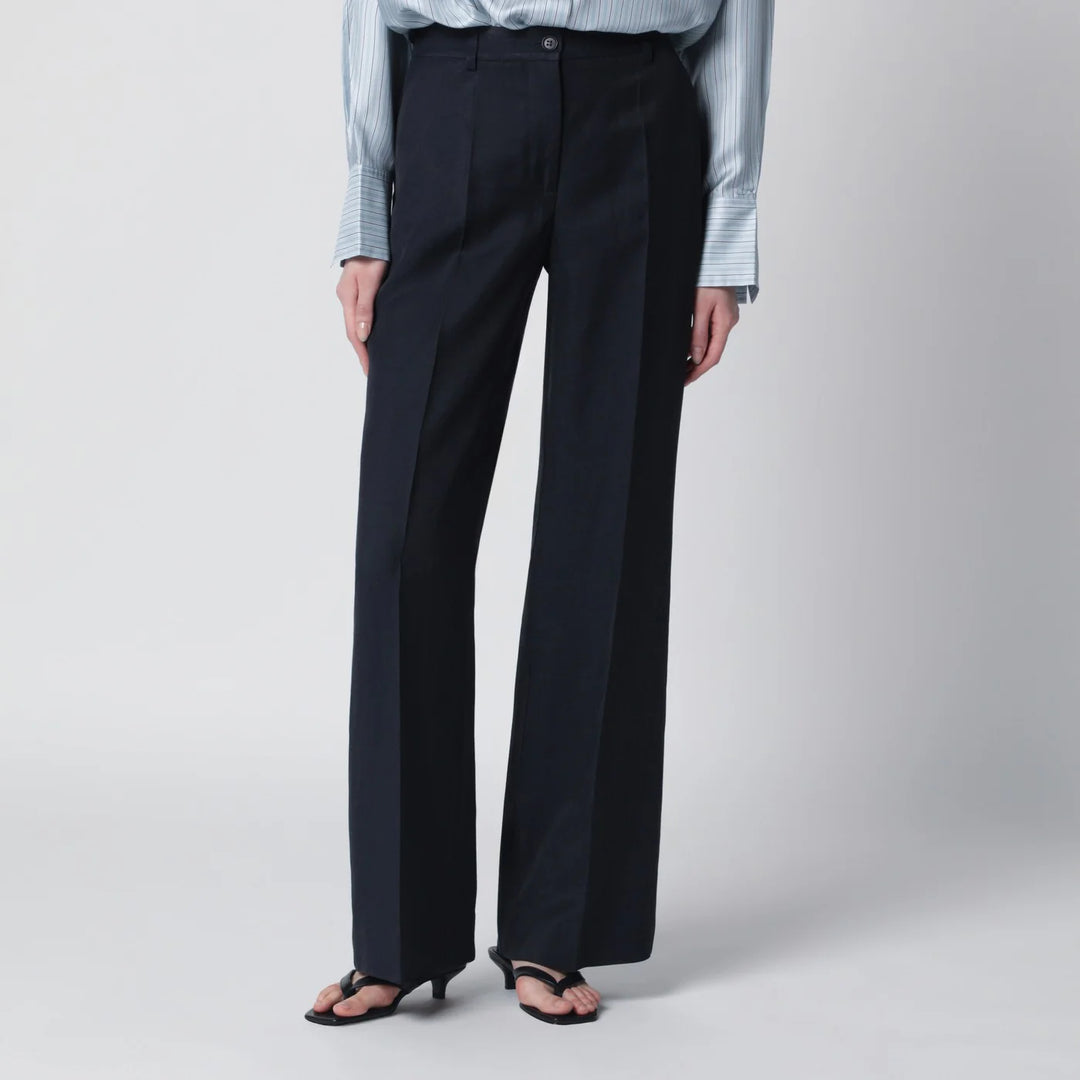 P.A.R.O.S.H. - Blue viscose trousers