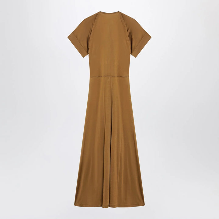 LEMAIRE - Cinnamon-brown zip-up dress in cotton-viscose jersey
