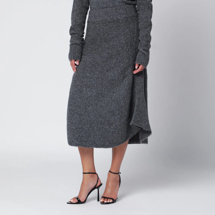Entire Studios - Smoke grey wool-blend midi skirt