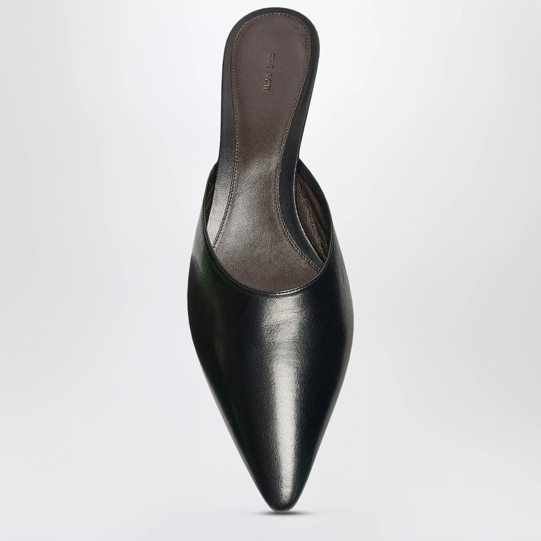 The Row - Liisa black lambskin mules