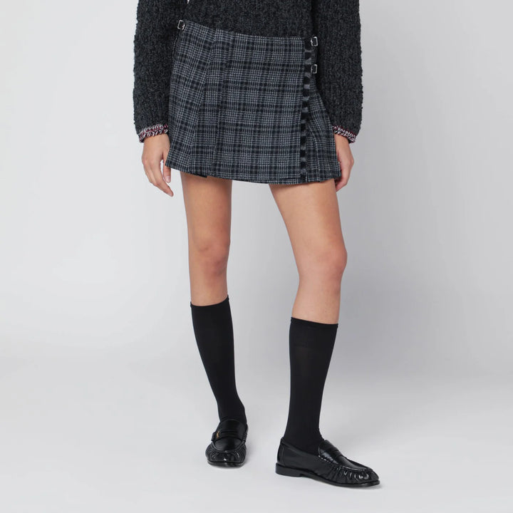 Durazzi Milano - Black/white check kilt mini skirt
