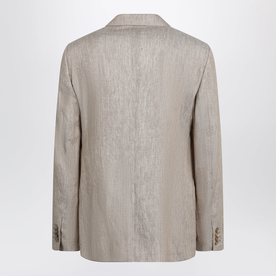 Dolce&amp;Gabbana - Taormina single-breasted linen jacket in melange beige/white
