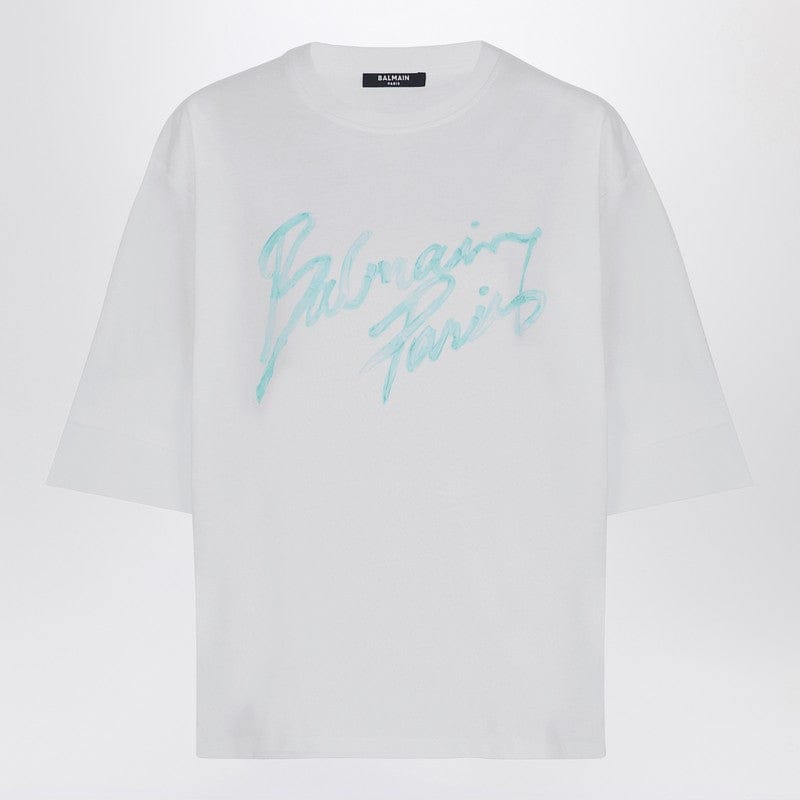 Shirts & Tops Balmain - Oversized white T-shirt with logo print - M Brand