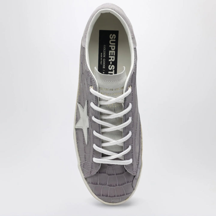 Golden Goose - Super-star sneakers lilac crocodile-effect leather