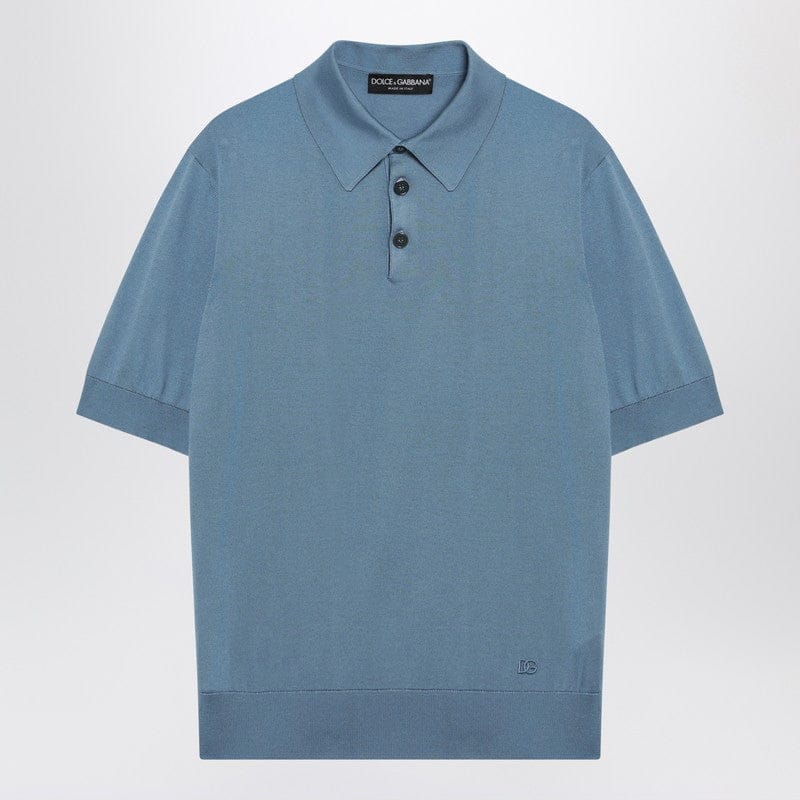 Shirts & Tops Dolce&Gabbana - Light blue silk polo shirt - 48 IT Brand