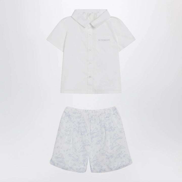 Givenchy - White/light blue cotton two-piece set