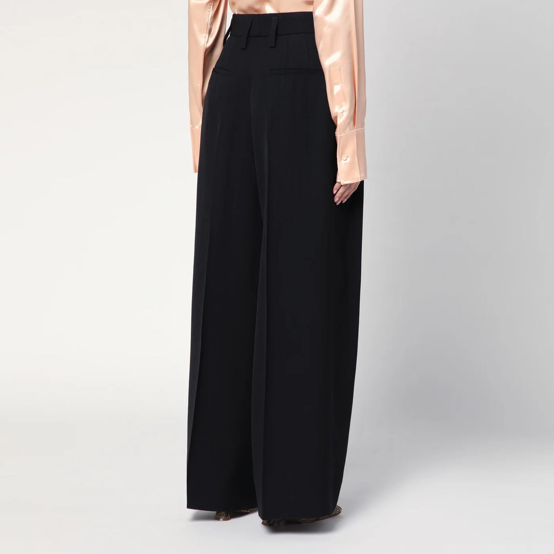 Jil Sander - Wide black pants in silk blend