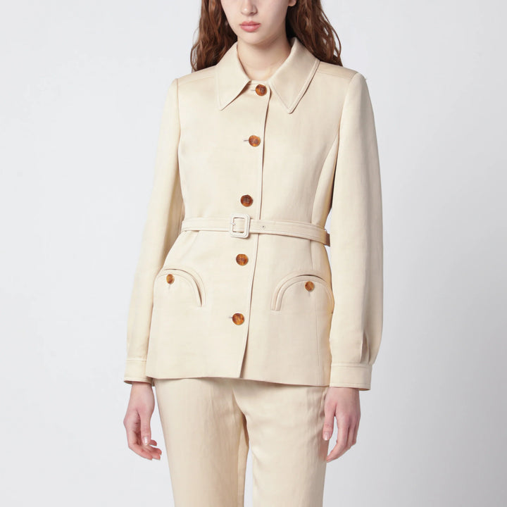 Blazé Milano - Paint jacket with belt in Champagne