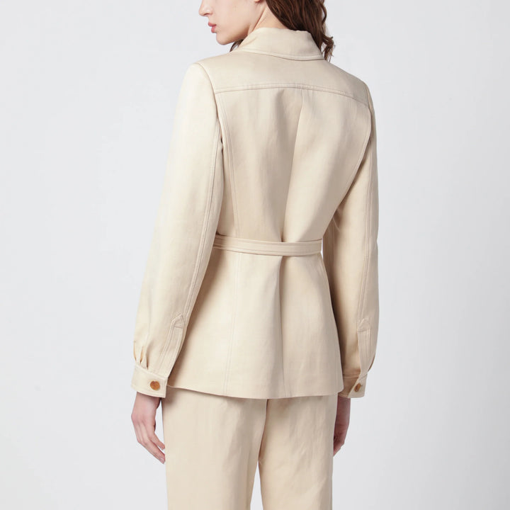 Blazé Milano - Paint jacket with belt in Champagne