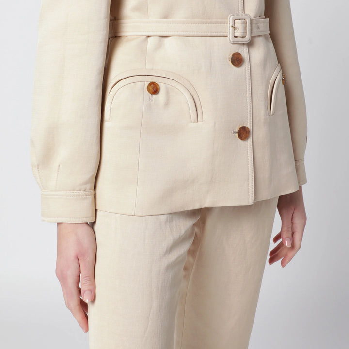 Blazé Milano - Paint jacket with belt in Champagne