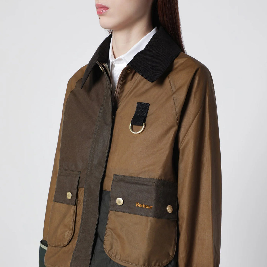 Barbour - Alma jacket sand beige/olive green in waxed cotton