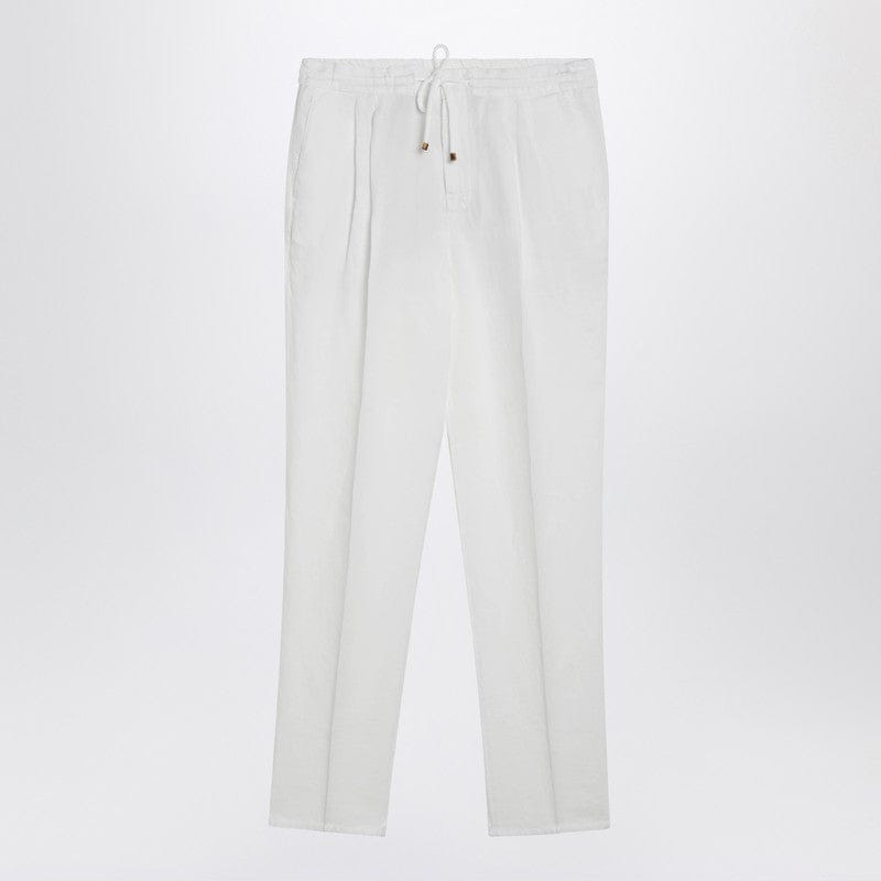 Pants Brunello Cucinelli - White linen drawstring trousers - 50 IT Brand