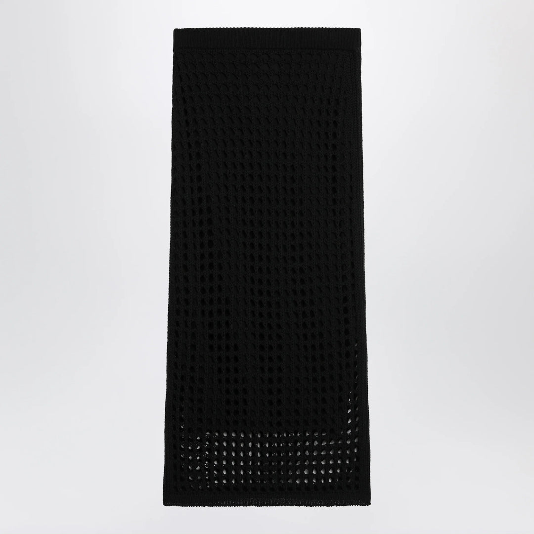 Max Mara - Long sheer net cotton skirt in black