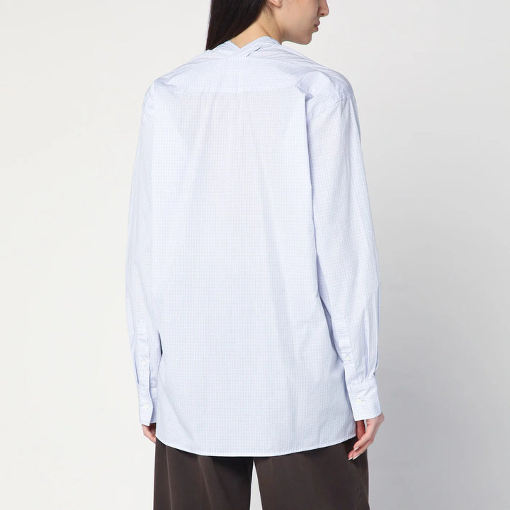 6397 - Light blue checkered cotton shirt