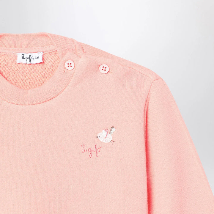 Il Gufo - Apricot-coloured set in cotton fleece
