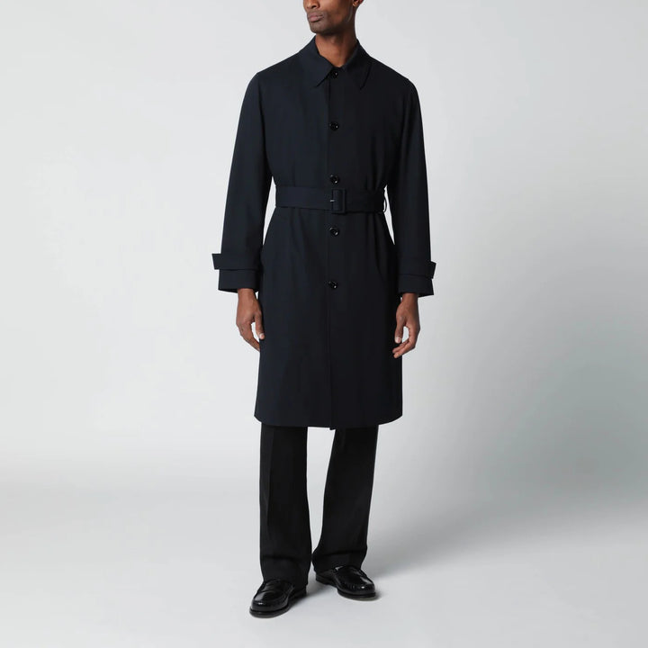Lardini - Blue single-breasted wool trench coat