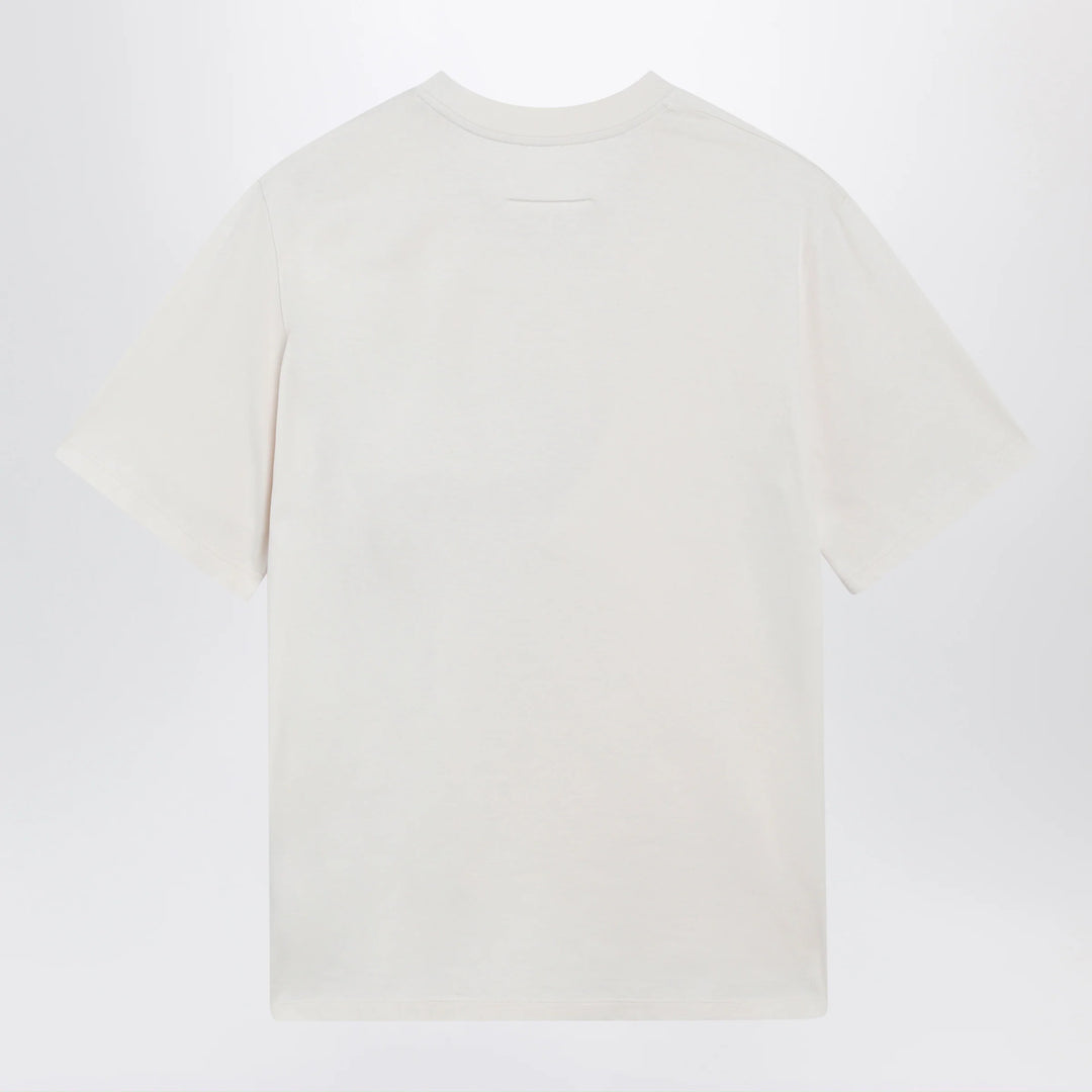 MM6 Maison Margiela - Écru draped T-shirt with logo patch