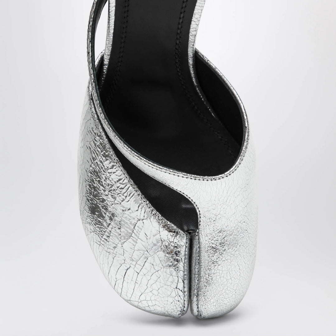 Maison Margiela - Silver Tabi Sandals In Broken Mirror Finish