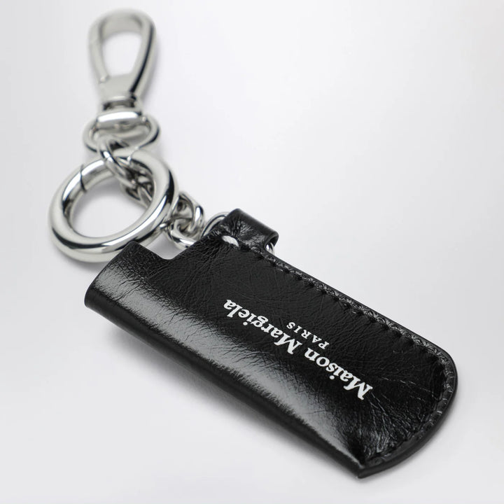 Maison Margiela - Black leather key holder with logo