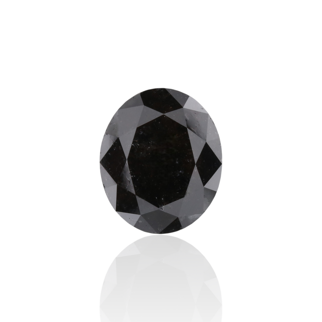 4 Carat Black Oval Diamond