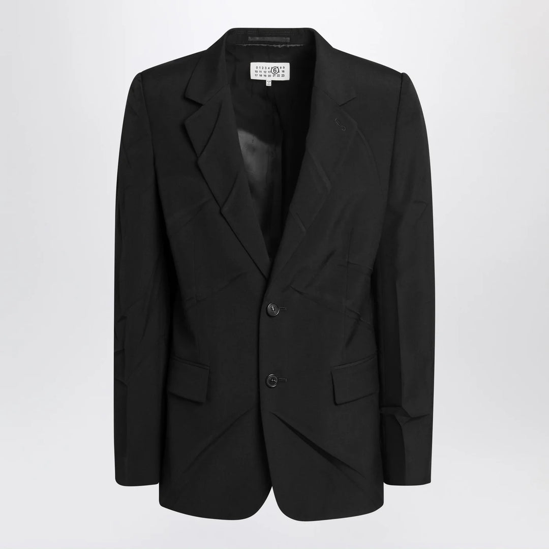 MM6 Maison Margiela - Black wool-blend jacket