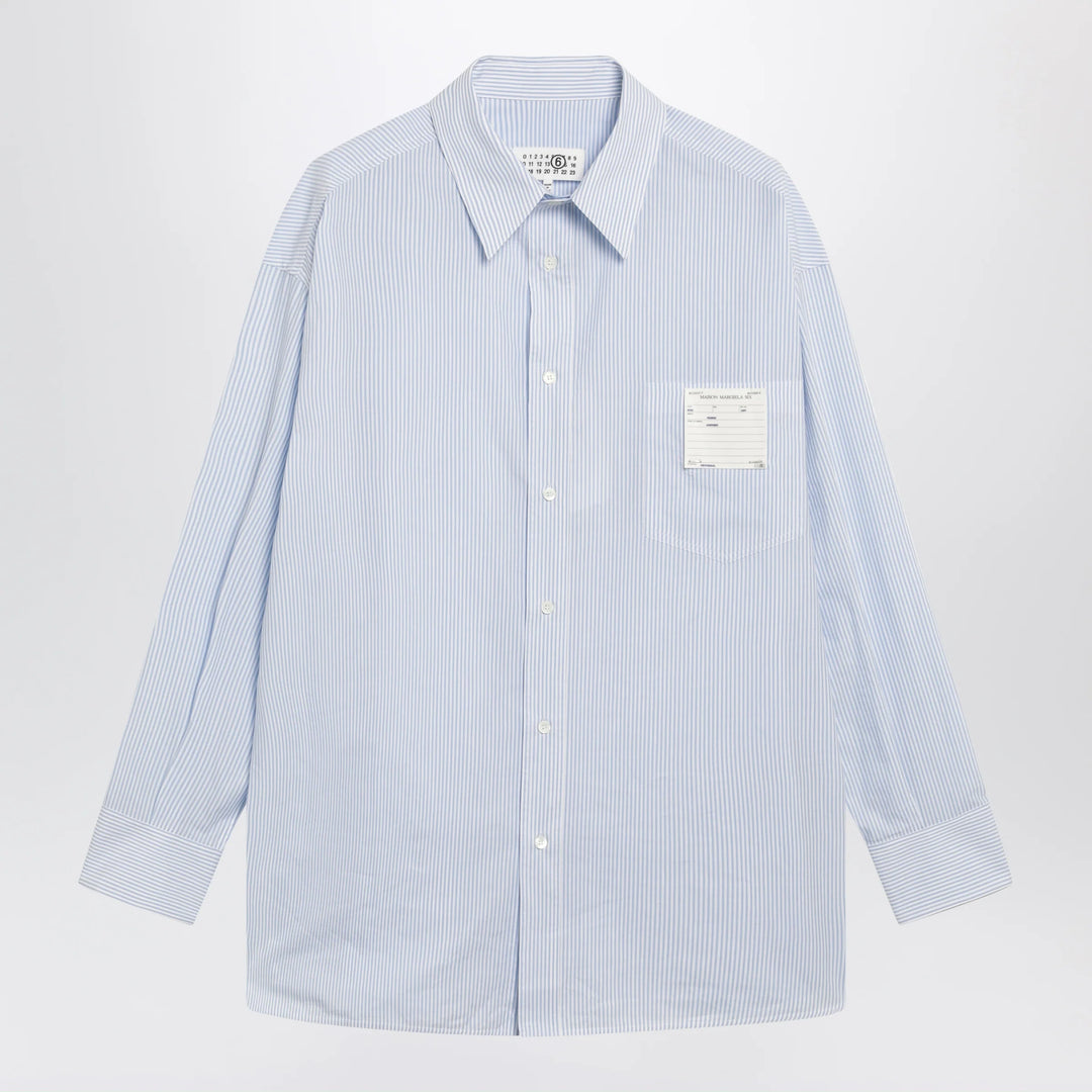 MM6 Maison Margiela - White/light blue striped cotton shirt