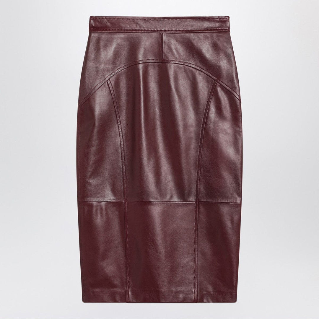 Skirts 38 Max Mara Studio Bordeaux pencil skirt in nappa leather Brand
