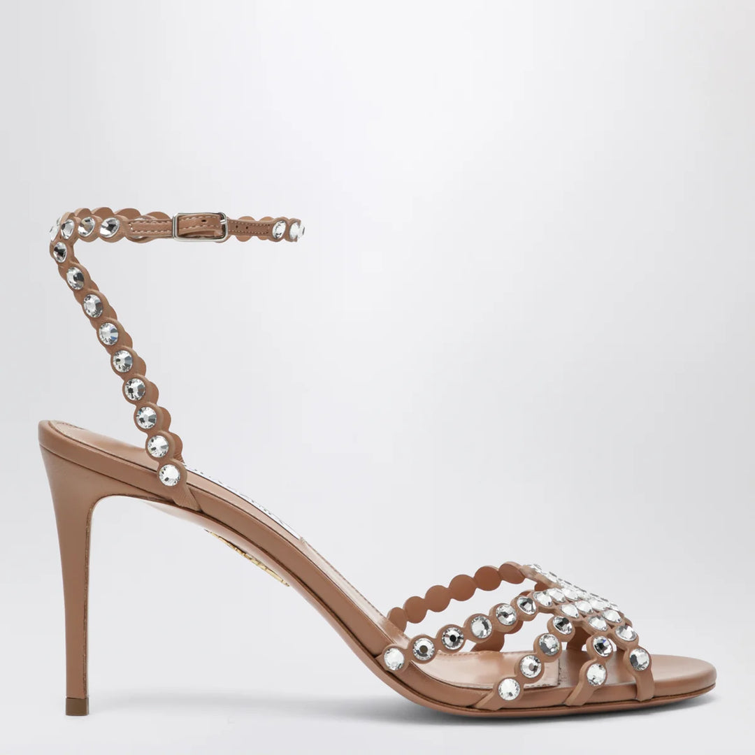 Aquazzura - Tequila Sandal crystal nappa sandals in Daisy yellow