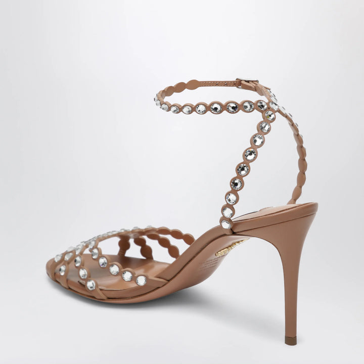 Aquazzura - Tequila Sandal crystal nappa sandals in Daisy yellow