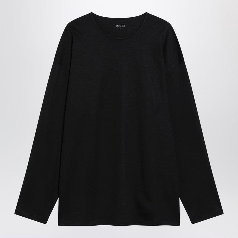 Shirts & Tops LEMAIRE - Black cotton and silk interlock T-shirt - XL Brand