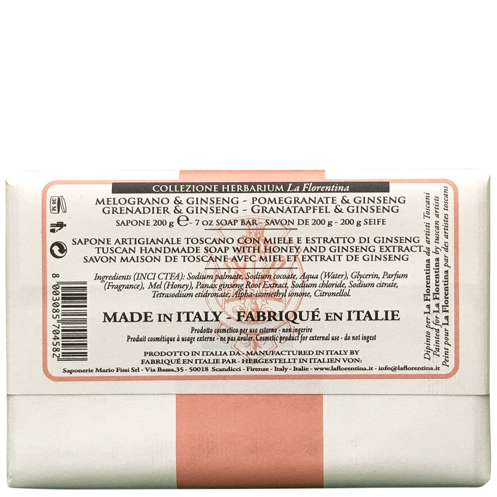 La Florentina 200g Bar Soap Pomegranate & Ginseng Bar Soap 200g Brand