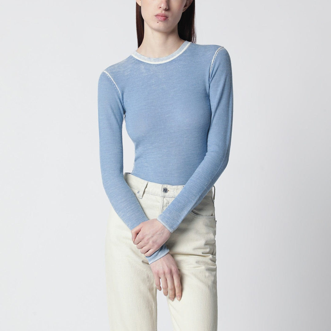 Apparel & Accessories 6397 - Light blue ribbed vintage-effect knit Brand