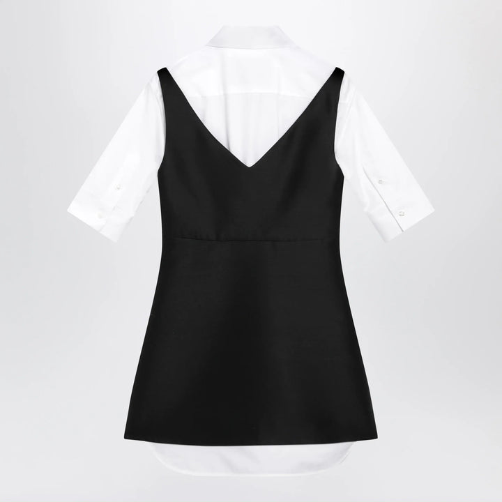 Balenciaga - Hybrid chemisier mini dress in wool and silk black Brand Apparel &amp; Accessories