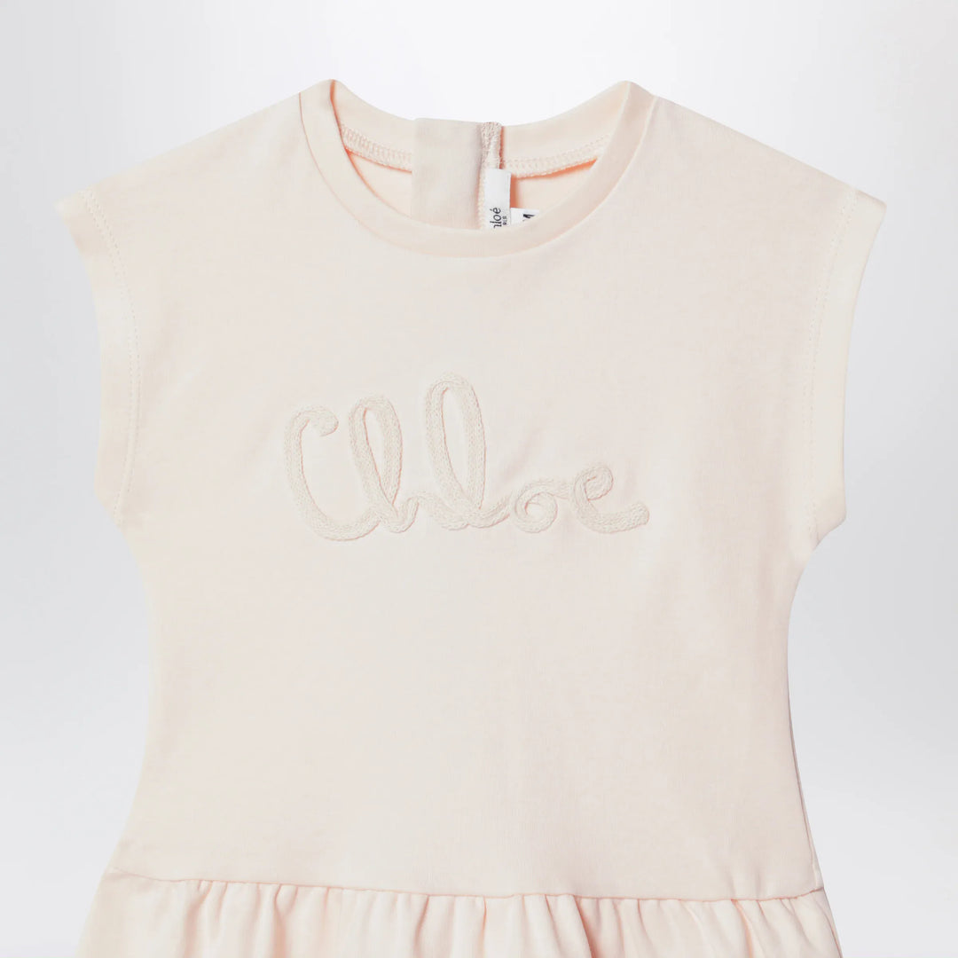Chloé - Light pink dress with logo embroidery Brand Apparel &amp; Accessories 2Y