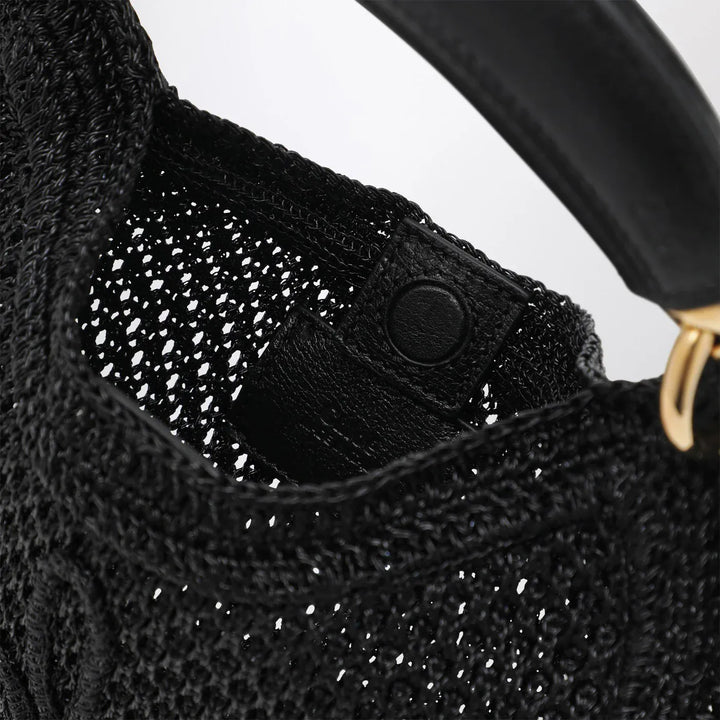 Chloé - Mini Summer Banana hobo bag in black crochet with leather details Brand Apparel &amp; Accessories TU