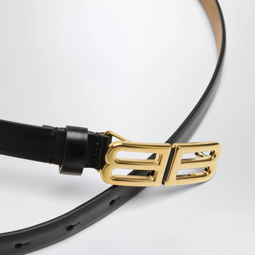 Balenciaga - Bolero BB calfskin leather belt in black Brand Apparel &amp; Accessories > Clothing Accessories > Belts
