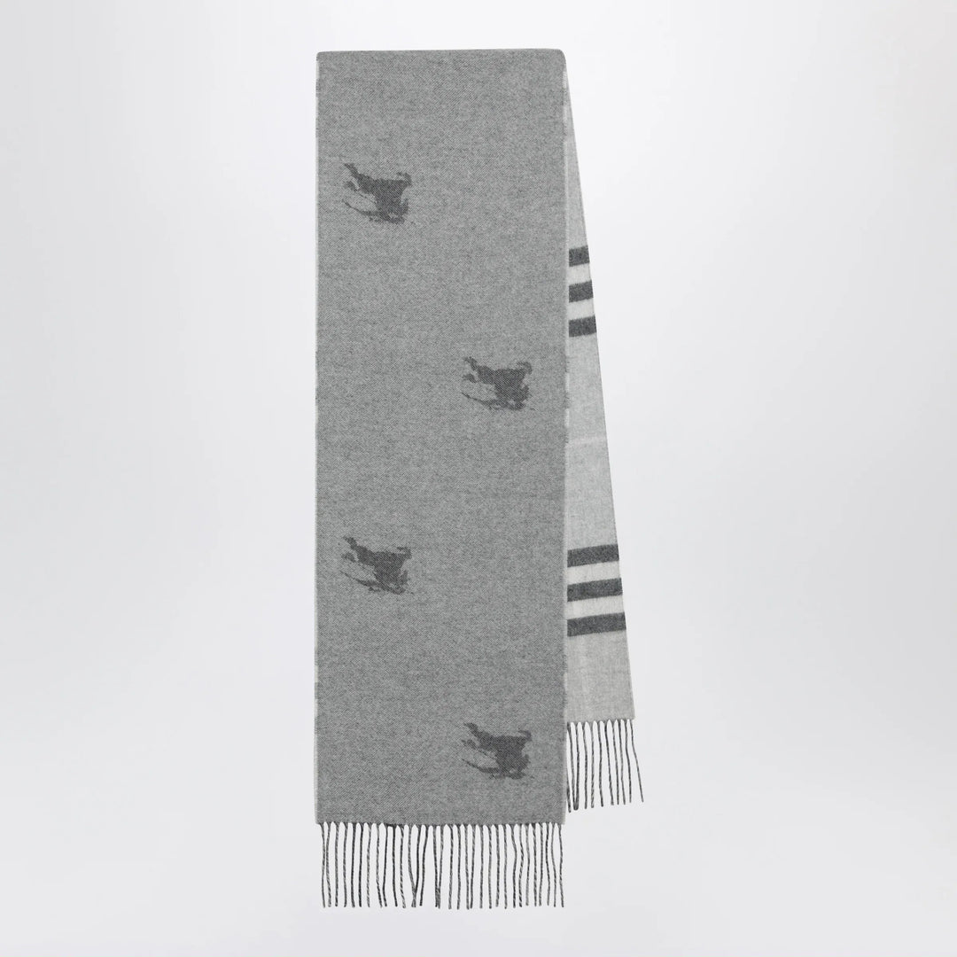 Burberry - Reversible Check cashmere scarf with EKD in grey Brand Apparel &amp; Accessories > Clothing Accessories > Scarves &amp; Shawls TU