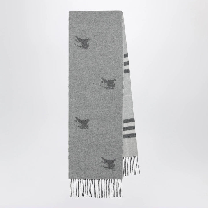Burberry - Reversible Check cashmere scarf with EKD in grey Brand Apparel &amp; Accessories > Clothing Accessories > Scarves &amp; Shawls TU