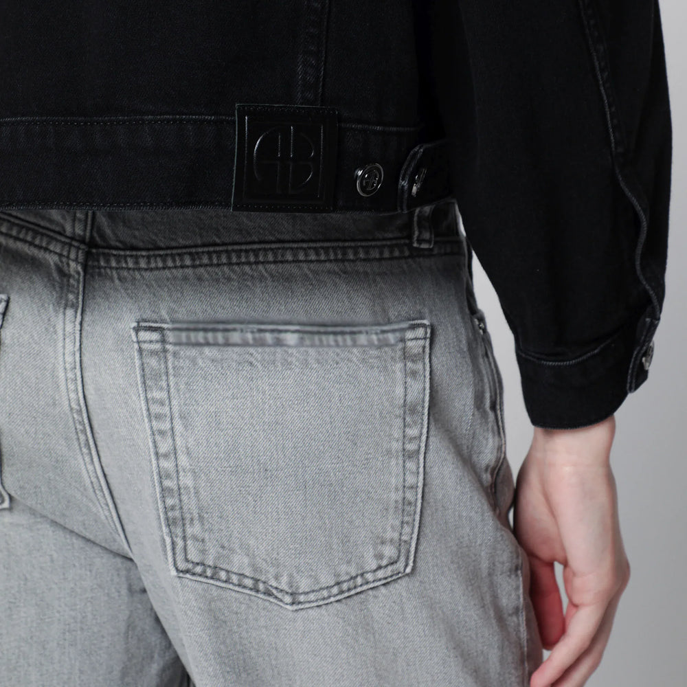 ANINE BING - Quincy cropped black denim jacket in cotton Brand Apparel & Accessories > Clothing > Outerwear > Coats & Jackets